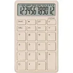 UNIONE Pocket &amp; Desktop Beige Calculator with a Bright LCD, Dual Power Handheld