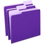 MyOfficeInnova<wbr/>tions Colored Top-Tab File Folders 3 Tab Purple Letter Size