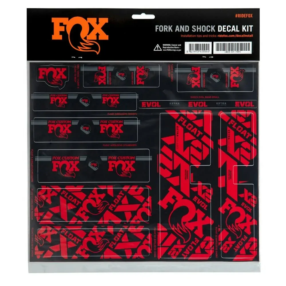 FOX Fork and Shock Decal Kit - Red