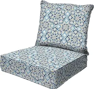 Honeycomb Outdoor Deep Seat, 24" W x 23" D, Textured Solid Almond Outdoor Chair Cushion