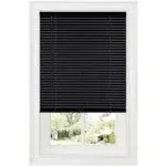 Achim 1 inch GII Deluxe Sundown Indoor Cordless Black Vinyl Room Darkening Mini Blind, 32 inch x 64 inch