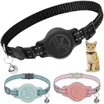 Tile Sticker Holder Cat Tracking Collar (2022) - Breakaway, Reflective Kitten Collar with Tile Sticker Holder and Bell for Girl Boy Cats