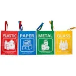 MoonWorld Recycling Bag Recycle Box Bins Waterproof Velcro Attachments SR1017 (4Bags)