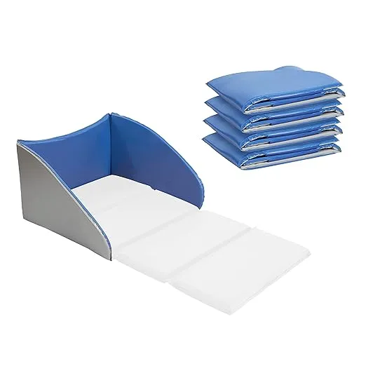 ECR4Kids Naptime Privacy Partion for Classroom Cots and Rest Mats  5-Pack - Blue/Grey