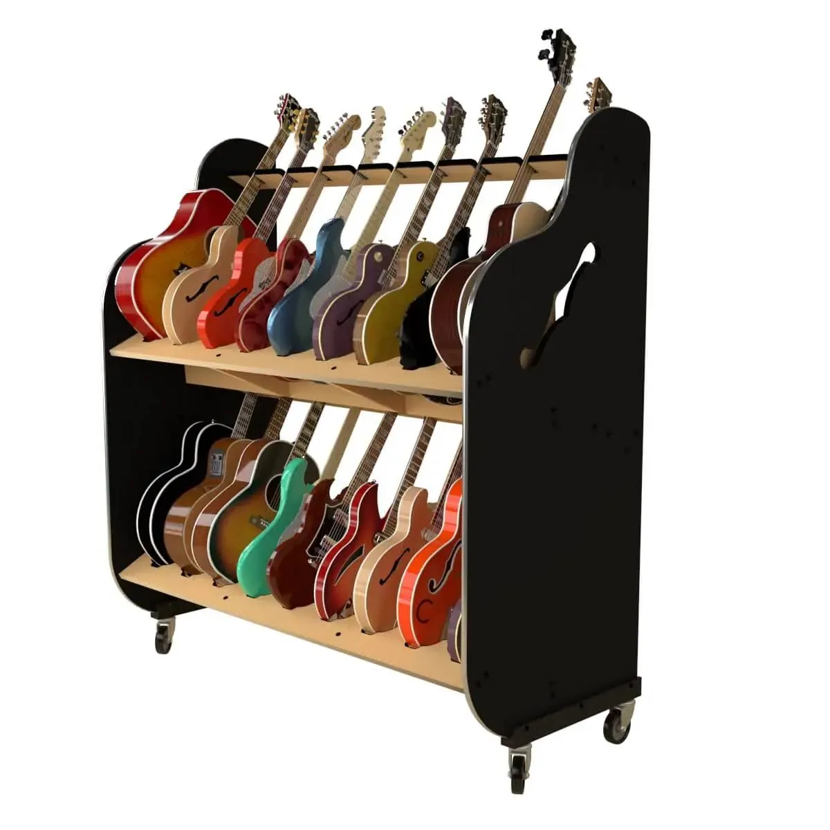 A&S Crafted Products The Session-Pro Double-Stack Mobile Guitar Rack