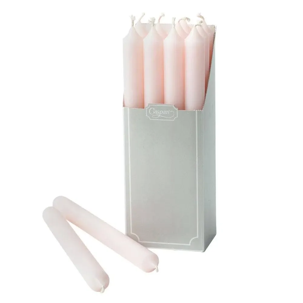 Caspari Straight Taper Candles in Petal Pink - 12 Per Box