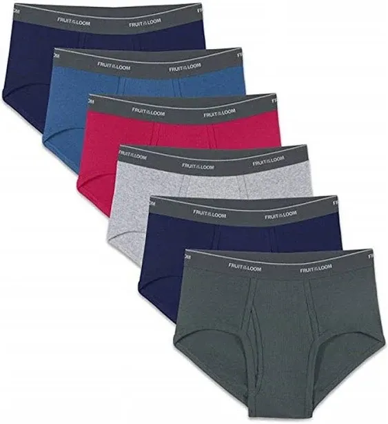 Fruit of the Loom Men's 100% Cotton Assorted Dual Defense Fashion Mid-rise Briefs