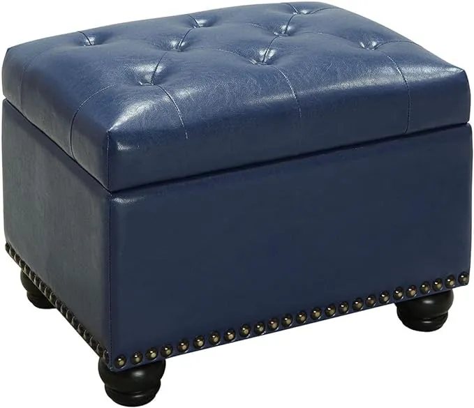 Convenience Concepts Designs4Comfort 5th Avenue Storage Faux Leather Ottoman - Forest Green