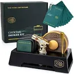 Whiskey Smoker Kit with Torch, Stand &amp; 4 Wood Chip Flavours, Bourbon Smoker I...