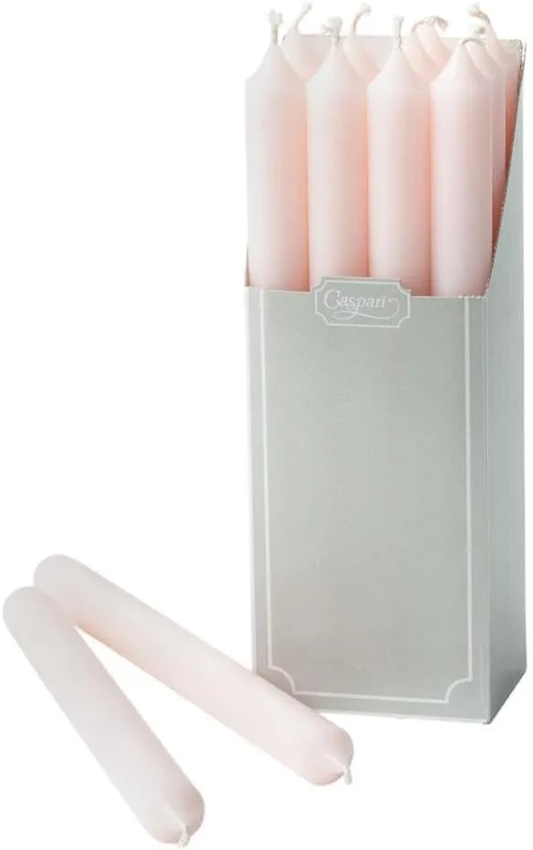 Caspari Straight Taper Candles in Petal Pink - 12 per Box