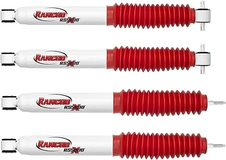 Rancho RS55326 RS55328 Set of 4 Front and Rear RS5000X Shock Absorbers Compat...