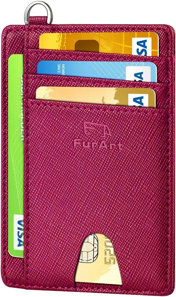 FurArt Credit Card Holder Wallet, Slim RFID Blocking Minimalist Women's Card Wallet