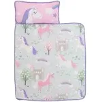 Everything Kids Pink Unicorn Toddler Nap Mat with Pillow &amp; Blanket