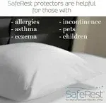 SafeRest Pillow Protector - Pack of 1 - Standard Size Waterproof Pillow Cover - Zippered Pillow Encasement for College Dorm Room, New Home, First Apartment - Cotton Terry, Waterproof, Breathable