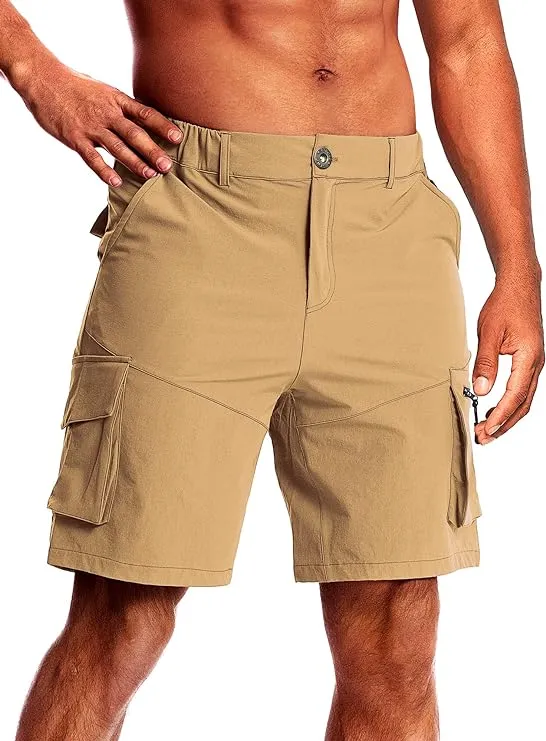 CANGHPGIN Mens Hiking Cargo Shorts Quick Dry Stretch Golf Shorts Men Casual Work ...