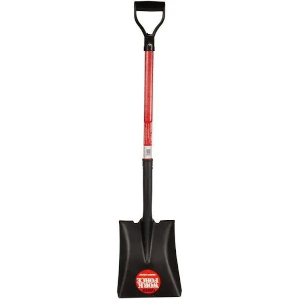 Emsco Group 1236-1AZ Workforce Tools Square Point Shovel, 28&#034;, Red/Black