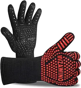 Premium BBQ Gloves, 1472°F Extreme Heat Resistant Oven Gloves, Grilling Gloves with Cut Resistant, Durable Fireproof Kitchen Oven Mitts Designed for Cooking, Grill, Frying, Baking, Barbecue-1 Pair