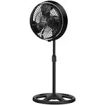 Holmes 16 inch Oscillating Outdoor Misting Manual Stand Fan with Hose Connection, 3 Speeds, Black