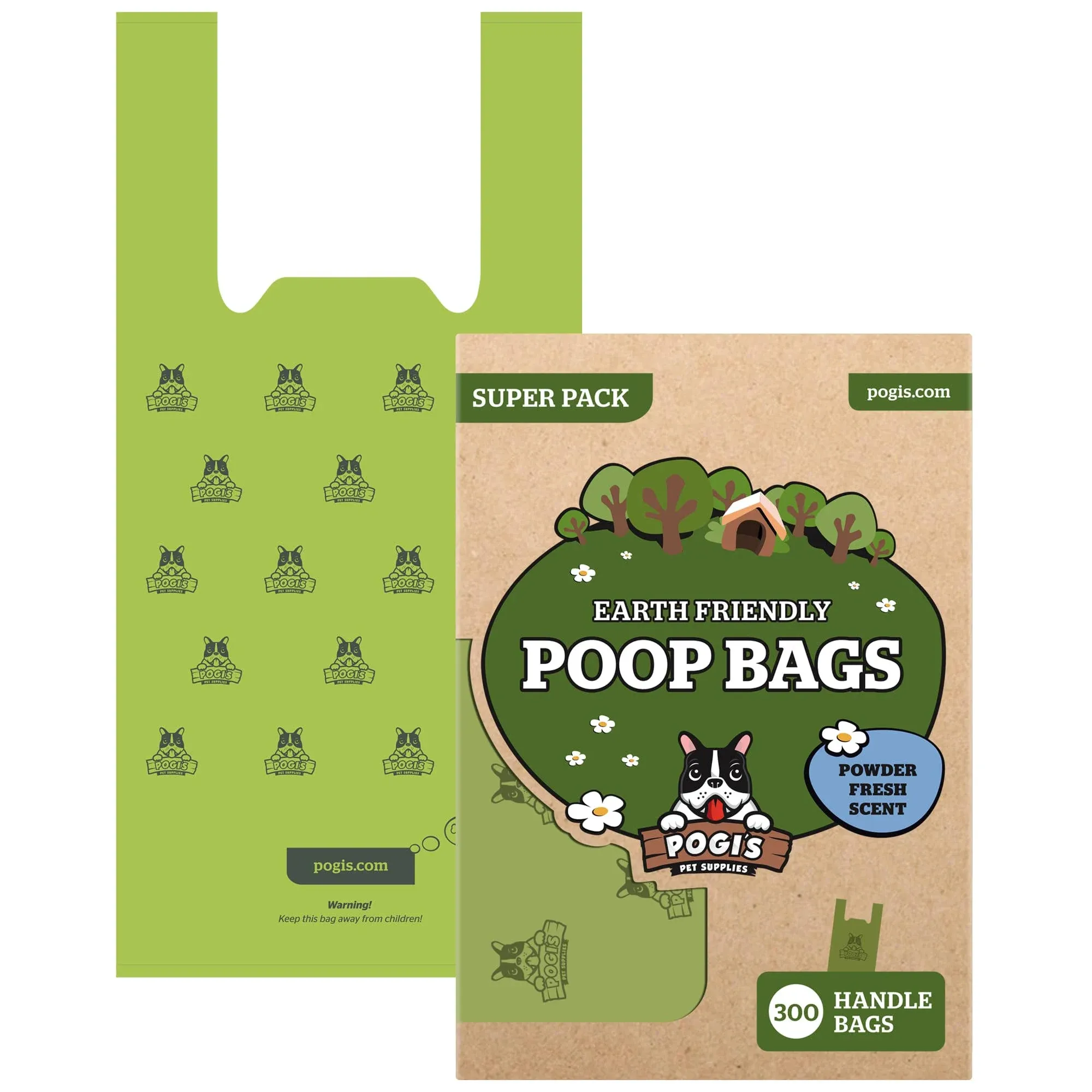 Pogi&#039;s Dog Poop Bags with Handles Bulk - 900 Doggy Poop Bags with Easy-Tie Ha...