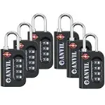 TSA Approved Luggage Lock - 4 Digit Combination Padlocks - Travel Locks for S...