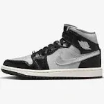 Jordan 1 Mid SE Black Metallic Silver (Women's)