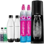 SodaStream Terra Sparkling Water Maker Bundle (Red), with CO2, DWS Bottles, and Bubly Drops Flavors