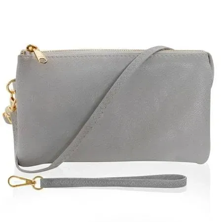 Humble Chic Vegan Leather Crossbody Wristlet Bag or Small Purse Clutch, Includes ...