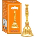 Shubhkart Solid Brass Hand Bell- Puja Ghanti for Wedding Events Decoration, Food Line, Alarm, Jingles, Service Bell(Small)