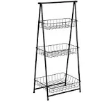 Honey-Can-Do 3-Tier Folding Ladder Shelf SHF-08580 Black