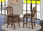 East West Furniture Chelsea Stools with Upholstered Seat, 24" Seat Height, Set of 2