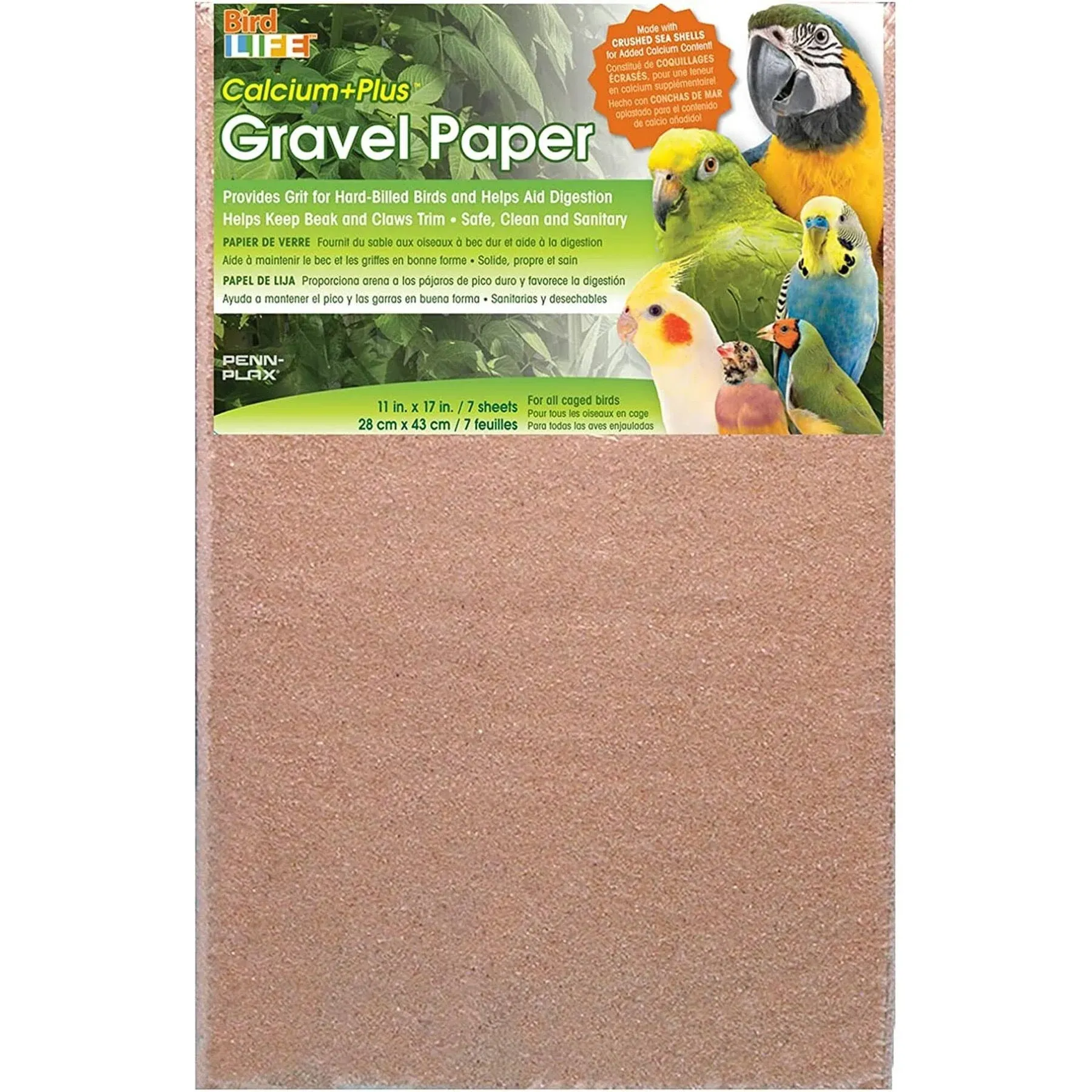 Penn Plax 11 in. Calcium Plus Gravel Paper for Caged Birds