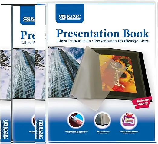 BAZIC 10-Pockets Presentation Book (Case of 24)