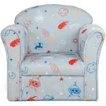 Costzon Kids Sofa, Children Armrest Chair with Pattern, Toddler Furniture with Sturdy Wood Construction for Boys & Girls, Armrest Couch for Preschool Children, Lightweight Children Sofa Chair (Aliens)