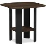 Furinno Simple Design Columbia Walnut & Black End & Sidetable