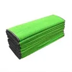 Detailer's Preference All-Purpose Microfiber Towels 16 inchx24 inch 320gsm 12 Pack Green