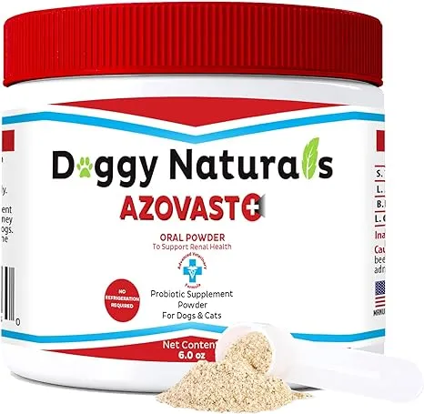 Azovast Plus Kidney Health Supplement for Dogs & Cats, Oral Paste (60 cc) - NO Refrigeration Required - Help Support Kidney Function & Manage Renal Toxins Chicken Flavor (Made in U.S.A(60cc)