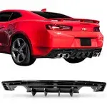 Fits 16-24 Chevy Camaro 2Door Gloss Black 3PCS Rear Bumper Lip Diffuser - PP