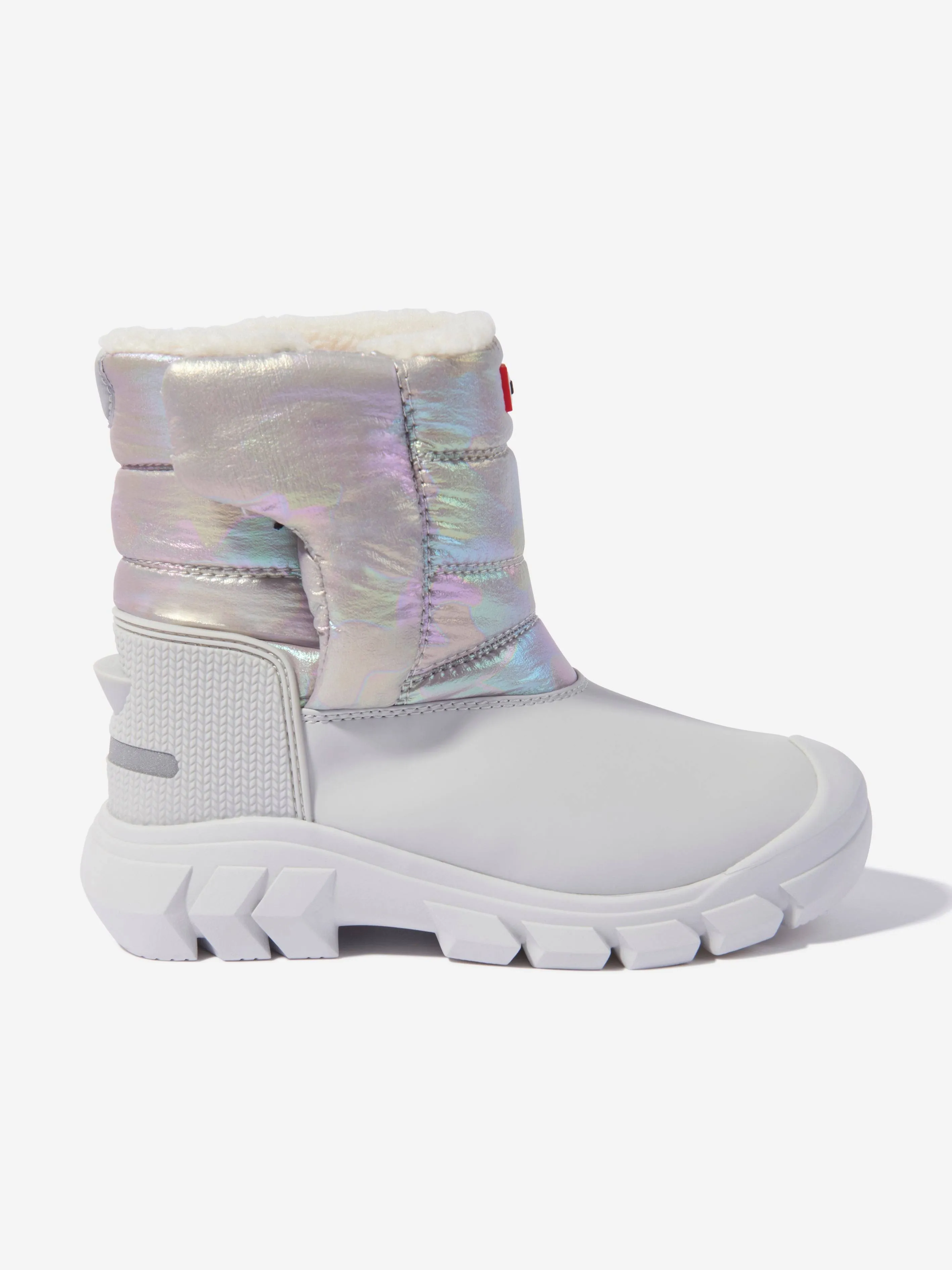 Hunter Kids Intrepid Reflective Camo Grey/Rainbow Snow Boots