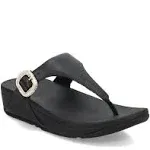 Women's FitFlop Lulu Crystal-Buckle Leather Toe-Post Sandals