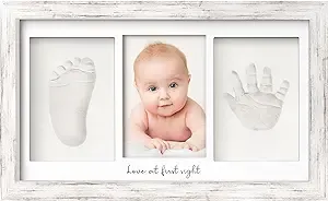 KeaBabies Baby Handprint & Footprint Keepsake Duo Frame