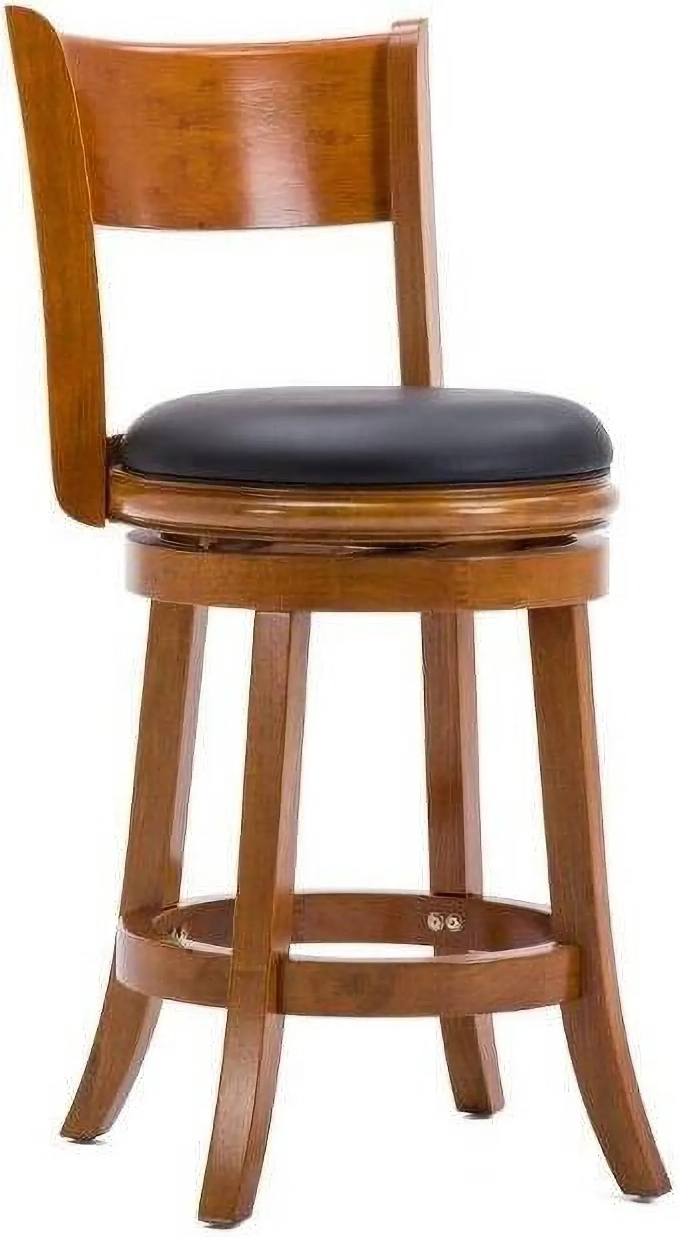 Boraam Palmetto 24in. High Open Back Swivel Wood Counter Stool, Fruitwood Finish