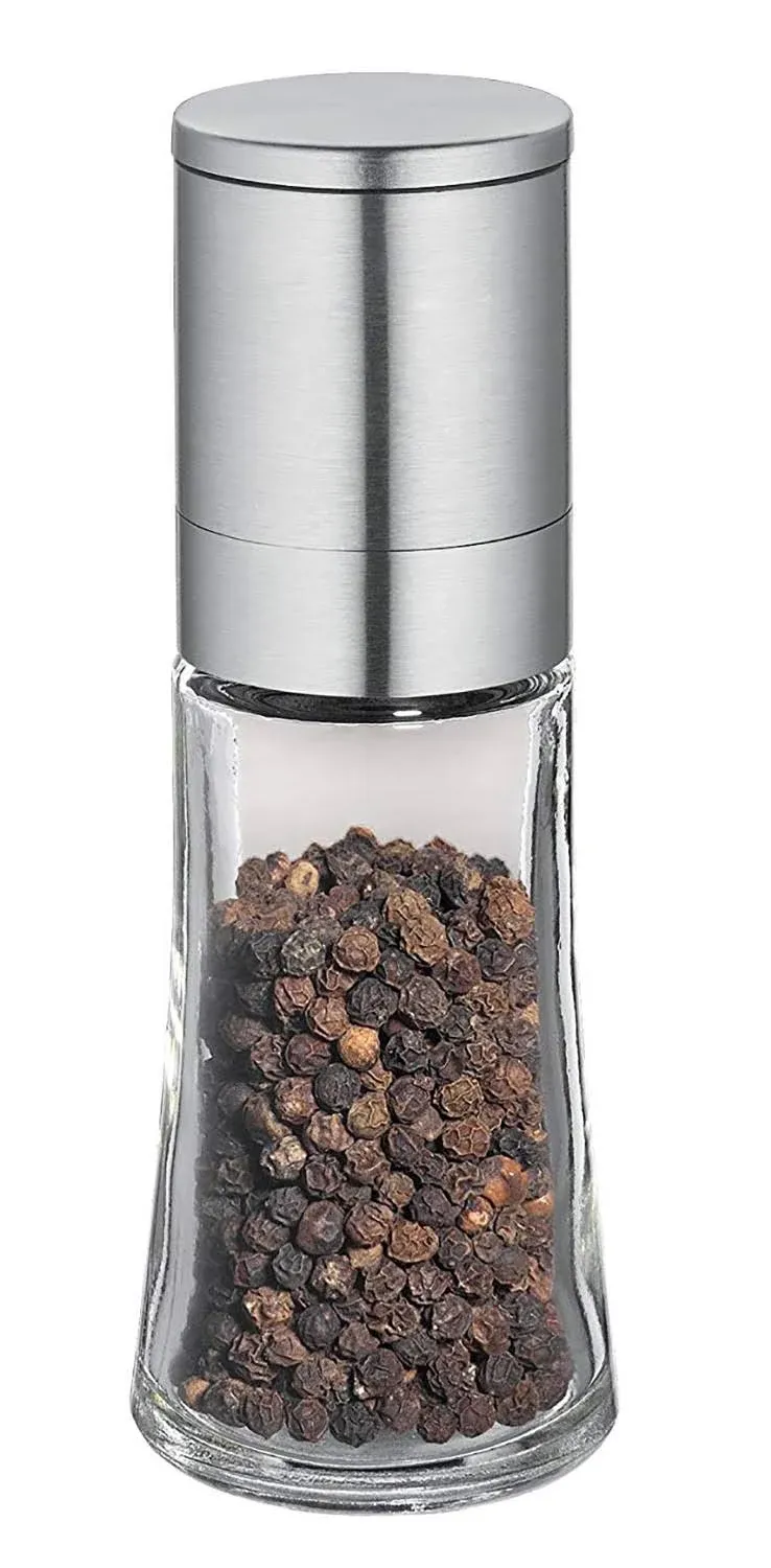 Cilio Bari Glass and Stainless Steel Spice and Pepper Mill, 5.5-Inch