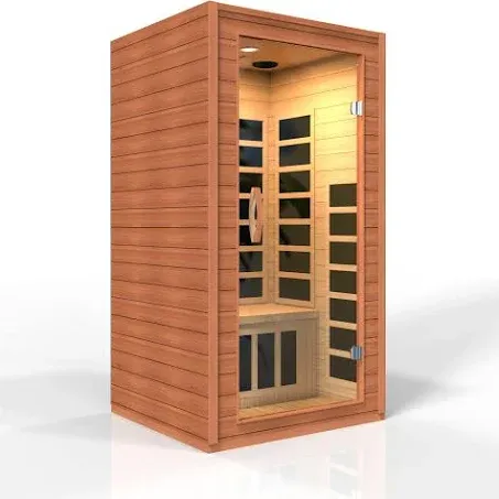 Golden Designs Dynamic "Avila" Low EMF FAR Infrared Sauna w/ Hemlock | DYN-6103-01