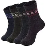 NinetoFiveLife Pack of 4 Womens Socks Wool Socks for Women Sports Hiking Wint...