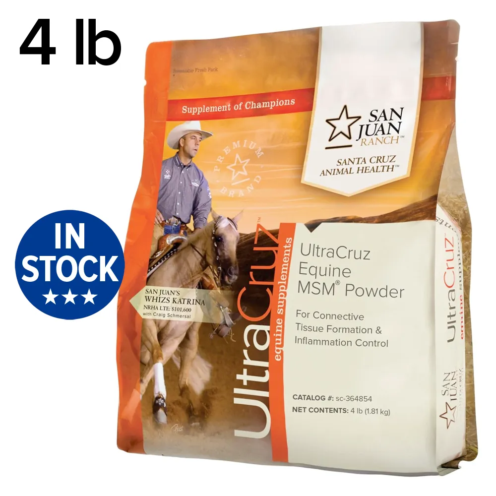 UltraCruz Equine MSM Joint Supplement for Horses, 4 lb, Powder (86 Day Supply)