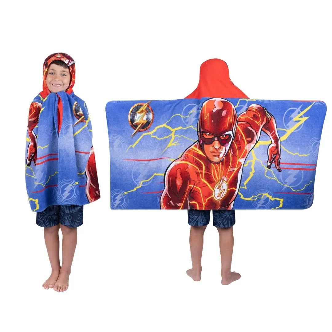 Franco WB The Flash Movie DC Comics Kids Bath/Pool/Beach Soft Cotton Terry Hooded ...