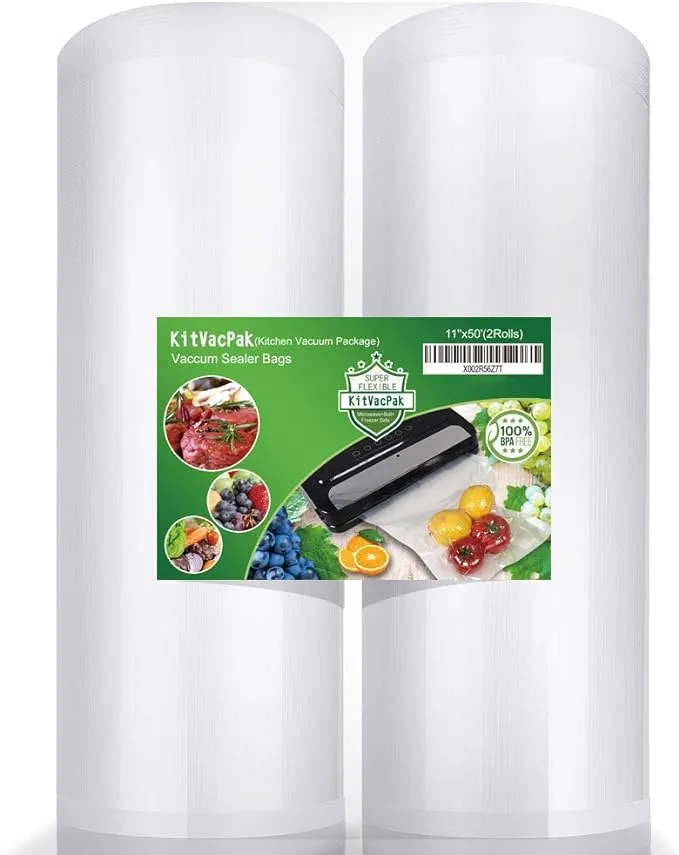 11x50 2 Pack Vacuum Sealer Bags Rolls with BPA Free and Heavy Duty,Commercia<wbr/>l...