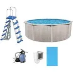 Aquarian Steel-Frame Above-Ground Pool Kit w/Sand Filter & Pump, Phoenix, 15'