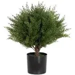 17" Artificial Cedar Topiary Shrub UV-Proof Leaves Poteed Artificial Shrubs for Outdoors Plant for Home Office Outdoor and Indoor Decor Porch Plants