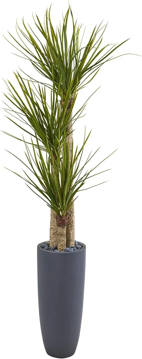 Nearly Natural 6ft. Yucca Artificial Tree in Bullet Planter